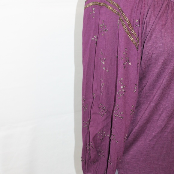 Free People Boho Tunic Top Dark Purple XS NEW - Picture 7 of 8